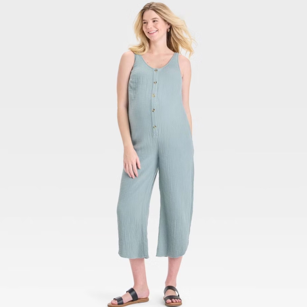 Isabel Maternity by Ingrid & Isabel | Gauze Maternity Jumpsuit | XL